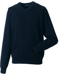 Russell Sweatshirt V-Neck Pullover Dunkelblau/Blau