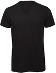 B&C V-Shirt Herren V-Neck T-Shirt Schwarz