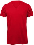 B&C V-Shirt Herren V-Neck T-Shirt Rot
