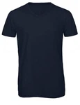 B&C V-Shirt Herren V-Neck Triblend Dunkelblau