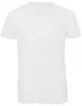 B&C V-Shirt Herren V-Neck Triblend Grau/Weiß/Creme