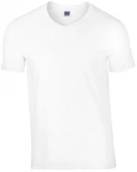 Gildan V-Shirt Softstyle V-Neck Herren T-Shirt Weiß/Creme