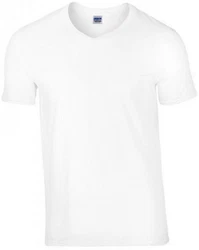Gildan V-Shirt Softstyle V-Neck Herren T-Shirt Weiß/Creme