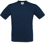 B&C V-Shirt Exact V-Neck Herren T-Shirt Dunkelblau/Blau