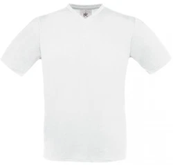 B&C V-Shirt Exact V-Neck Herren T-Shirt Grau/Weiß/Creme