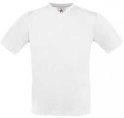 B&C V-Shirt Exact V-Neck Herren T-Shirt Grau/Weiß/Creme