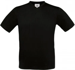 B&C V-Shirt Exact V-Neck Herren T-Shirt Schwarz