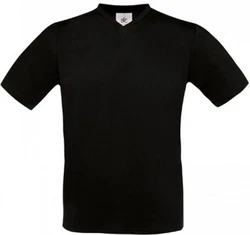 B&C V-Shirt Exact V-Neck Herren T-Shirt Schwarz