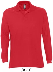 SOLS Langarm-Poloshirt Star Herren Rot