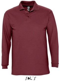 SOLS Langarm-Poloshirt Winter II Dunkelrot/Bordeaux/Rot