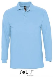 SOLS Langarm-Poloshirt Winter II Hellblau/Blau