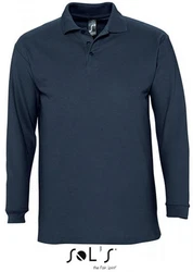 SOLS Langarm-Poloshirt Winter II Dunkelblau/Blau