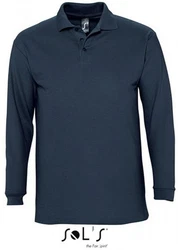 SOLS Langarm-Poloshirt Winter II Dunkelblau/Blau