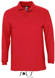 SOLS Langarm-Poloshirt Winter II Rot/Dunkelrot