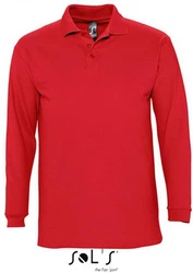 SOLS Langarm-Poloshirt Winter II Rot/Dunkelrot
