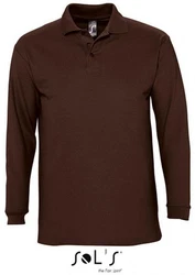 SOLS Langarm-Poloshirt Winter II Braun/Dunkelbraun/Dunkelrot