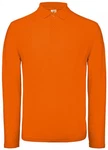 B&C Langarm-Poloshirt Herren Long Sleeve Polo ID.001 Orange