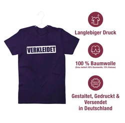 Shirtracer T-Shirt Verkleidet Faschingskostüm Lustig I Kostüm Verkleidet Karneval Ironie Karneval & Fasching Lila