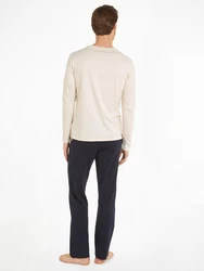 Tommy Hilfiger Underwear Pyjama LS JERSEY PJ SET Beige/Khaki/Dunkelblau