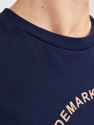 Jack & Jones T-Shirt JJFOREST TEE SS CREW NECK Dunkelblau/Blau