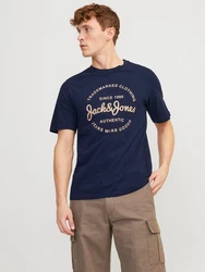 Jack & Jones T-Shirt JJFOREST TEE SS CREW NECK Dunkelblau/Blau