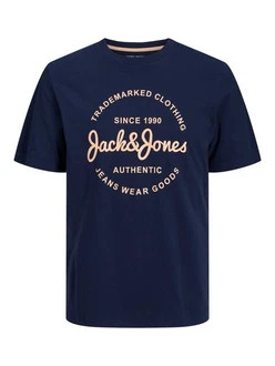 Jack & Jones T-Shirt JJFOREST TEE SS CREW NECK Dunkelblau/Blau Jack & Jones T-Shirt JJFOREST TEE SS CREW NECK Dunkelblau/Blau