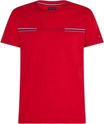 Tommy Hilfiger T-Shirt STRIPE CHEST TEE Rot