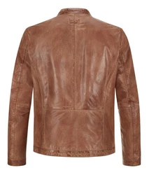 Milestone Lederjacke MSLacona Braun/Orange