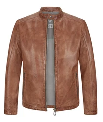 Milestone Lederjacke MSLacona Braun/Orange