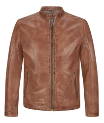 Milestone Lederjacke MSLacona Braun/Orange