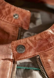 Milestone Lederjacke MSLacona Braun/Orange