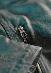 Milestone Lederjacke MSLacona Grau/Blau/Dunkelblau