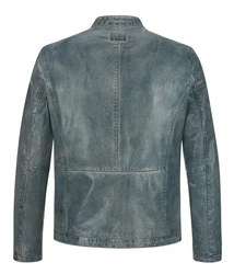 Milestone Lederjacke MSLacona Grau/Blau/Dunkelblau