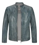 Milestone Lederjacke MSLacona Grau/Blau/Dunkelblau