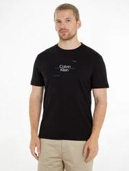 Calvin Klein T-Shirt OPTIC LINE LOGO Schwarz/Dunkelbraun