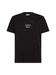 Calvin Klein T-Shirt OPTIC LINE LOGO Schwarz/Dunkelbraun