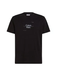 Calvin Klein T-Shirt OPTIC LINE LOGO Schwarz/Dunkelbraun