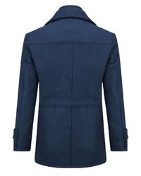 Allthemen Kurzmantel mit abnehmbarem Doppelkragen Dunkelblau/Blau
