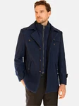 Allthemen Kurzmantel mit abnehmbarem Doppelkragen Dunkelblau/Blau
