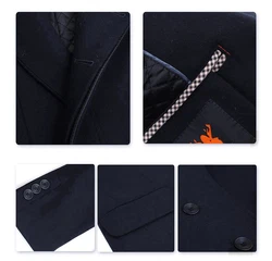 Allthemen Wollmantel Herrenmantel Dunkelblau/Hellblau