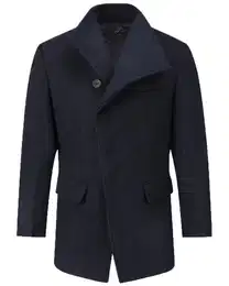 Wollmantel mit Reverskragen Wintermantel Warm Slim Fit Herrenmantel