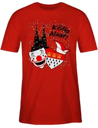 Shirtracer T-Shirt Klle Alaaf Kostüm Köln Karneval Wappen Rot/Weiß