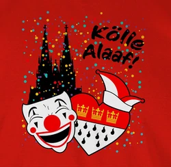 Shirtracer T-Shirt Klle Alaaf Kostüm Köln Karneval Wappen Rot/Weiß
