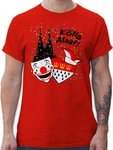 Shirtracer T-Shirt Klle Alaaf Kostüm Köln Karneval Wappen Rot/Weiß