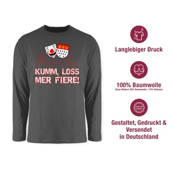 Shirtracer Rundhalsshirt Kumm loss mer fiere Klle Alaaf Kln Wappen Karneval Dunkelgrün/Rot/Braun/Dunkelgrau/Grün