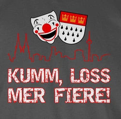 Shirtracer Rundhalsshirt Kumm loss mer fiere Klle Alaaf Kln Wappen Karneval Dunkelgrün/Rot/Braun/Dunkelgrau/Grün
