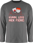 Shirtracer Rundhalsshirt Kumm loss mer fiere Klle Alaaf Kln Wappen Karneval Dunkelgrün/Rot/Braun/Dunkelgrau/Grün