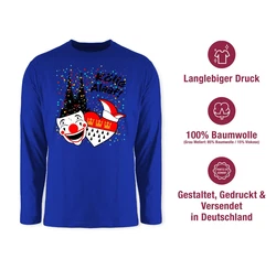 Shirtracer Rundhalsshirt Klle Alaaf Kostm Kln Karneval Wappen Blau/Grau