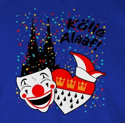 Shirtracer Rundhalsshirt Klle Alaaf Kostm Kln Karneval Wappen Blau/Grau