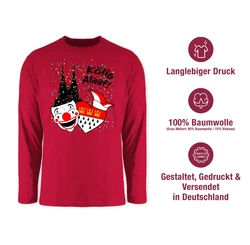 Shirtracer Rundhalsshirt Klle Alaaf Kostm Kln Karneval Wappen Rosa/Dunkelrot/Rot